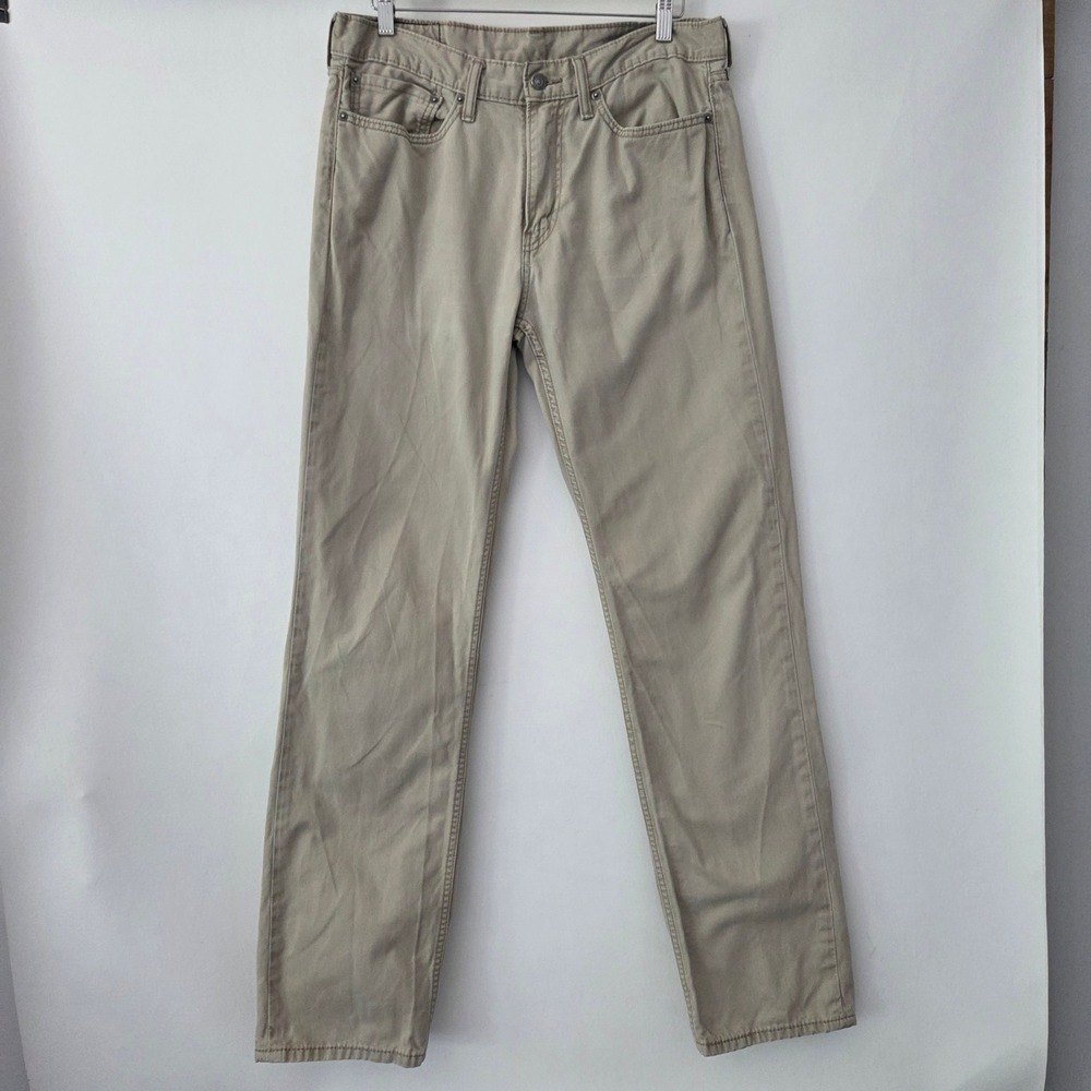 Levi's 514 Straight Fit Pants Tan Khaki Cotton Casual‎ Trousers Mens 34x34